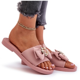 Chanclas de Mujer con Lazo, Rosa Arsicada rosado 9