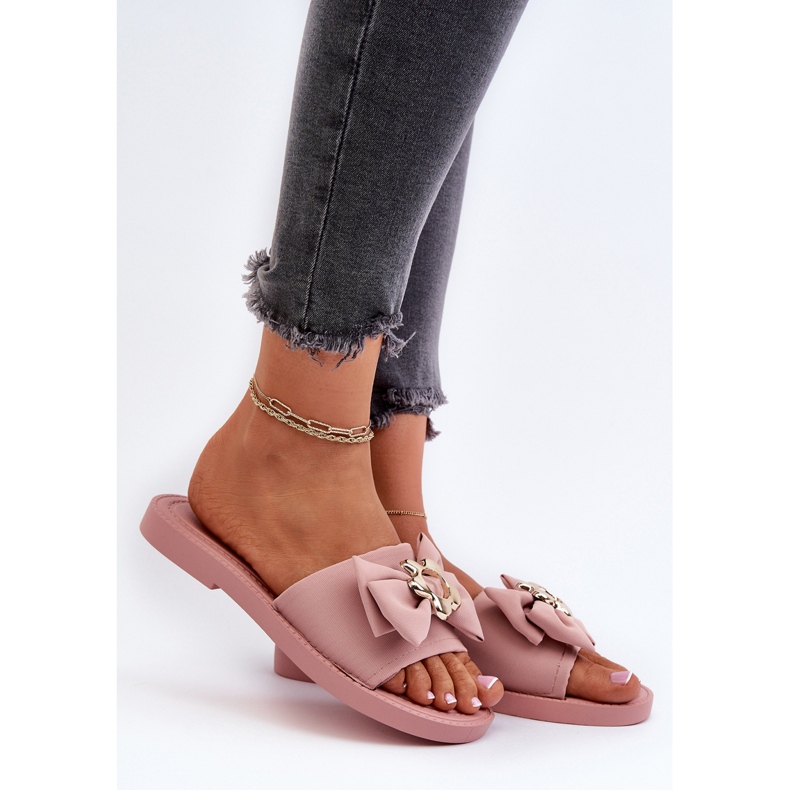 Chanclas de Mujer con Lazo, Rosa Arsicada 2