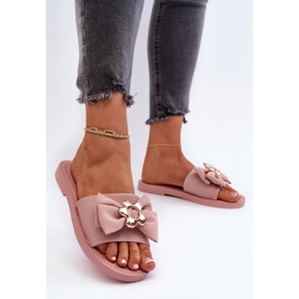 Chanclas de Mujer con Lazo, Rosa Arsicada rosado 3