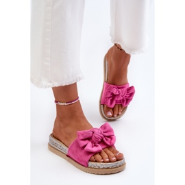 Chanclas Mujer Plataforma Lazo Fucsia Aflia rosado 4