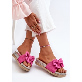 Chanclas Mujer Plataforma Lazo Fucsia Aflia rosado 8