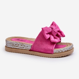 Chanclas Mujer Plataforma Lazo Fucsia Aflia rosa 1