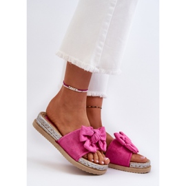 Chanclas Mujer Plataforma Lazo Fucsia Aflia rosado 2