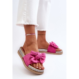 Chanclas Mujer Plataforma Lazo Fucsia Aflia rosado 3