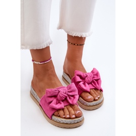 Chanclas Mujer Plataforma Lazo Fucsia Aflia rosado 6