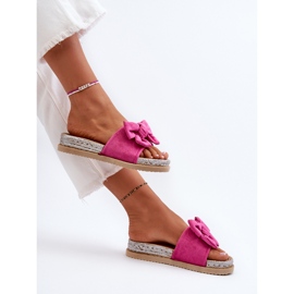 Chanclas Mujer Plataforma Lazo Fucsia Aflia rosado 7