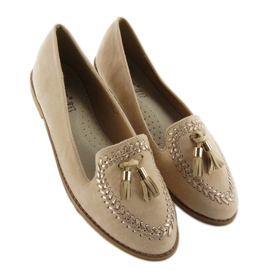 Mocasines con puntera recortada SK28P Beige 3