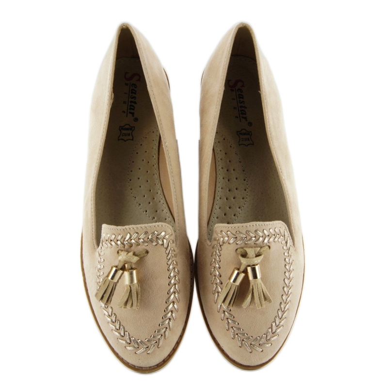 Mocasines con puntera recortada SK28P Beige 1