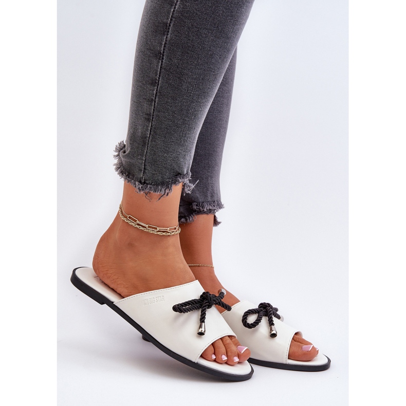 Chanclas Mujer Piel Ecológica Big Star NN274067 Blanco 2