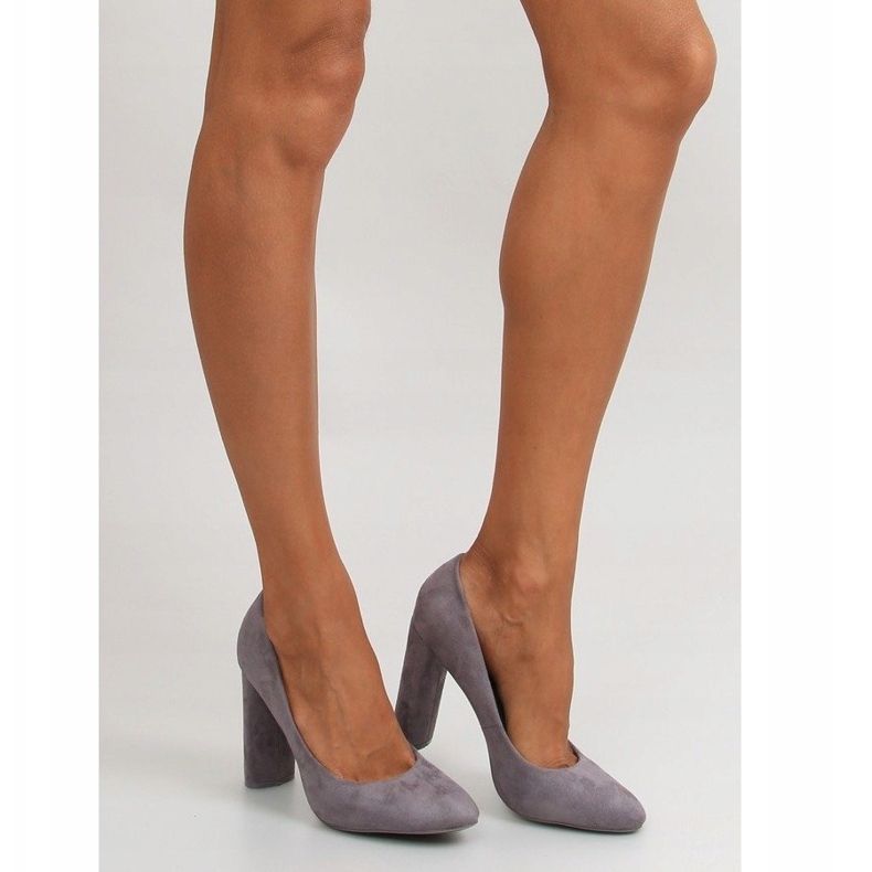 Zapatos de salón en poste ovalado le027p Gris 1 Zapatos de salón en poste ovalado le027p Gris 1