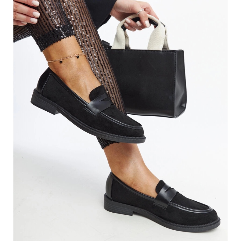 Mocasines Floretta de ante negro 1