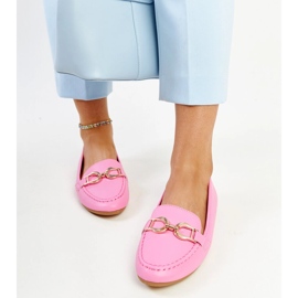 Mocasines rosa oscuro con hebilla Najla rosado 3