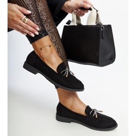 Mocasines negros con lazo decorativo Endike 1 Mocasines negros con lazo decorativo Endike 1