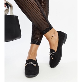 Mocasines negros con lazo decorativo Endike 3