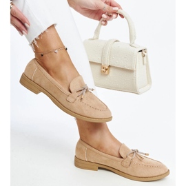 Mocasines beige con lazo decorativo de Endike 1 Mocasines beige con lazo decorativo de Endike 1