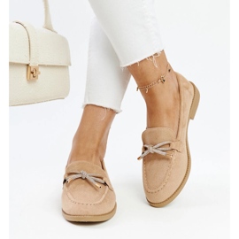 Mocasines beige con lazo decorativo de Endike 3