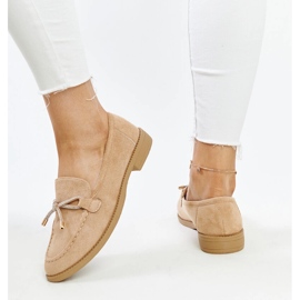 Mocasines beige con lazo decorativo de Endike 4