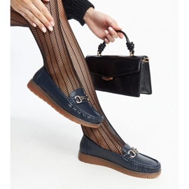 Mocasines azul marino con hebilla de Anisah 1 Mocasines azul marino con hebilla de Anisah 1