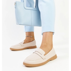 Mocasines Nawrah clásicos beige claro 2