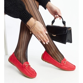 Mocasines rojos con hebilla decorativa de Adila 1 Mocasines rojos con hebilla decorativa de Adila 1