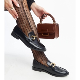 Mocasines Lea hebilla negro 1