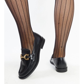 Mocasines Lea hebilla negro 3
