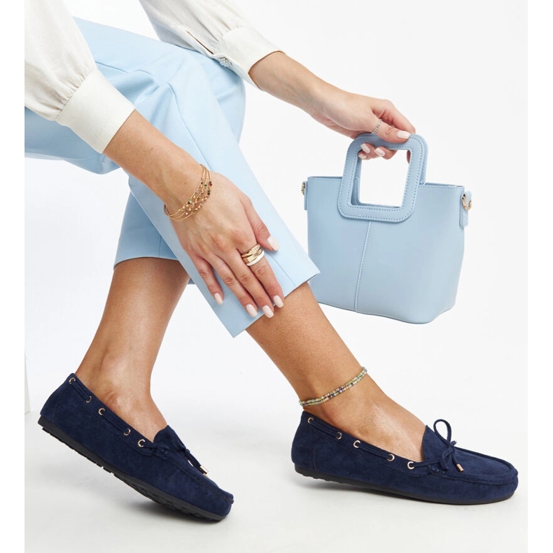 Mocasines de ante azul marino de Aneesa 1