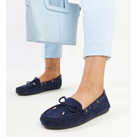 Mocasines de ante azul marino de Aneesa 2