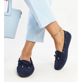 Mocasines de ante azul marino de Aneesa 3