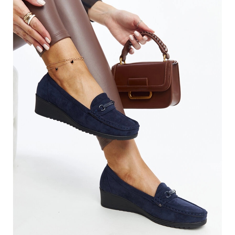 Mocasines cuña azul marino de Amel 1 Mocasines cuña azul marino de Amel 1