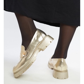 Mocasines de piel ecológica dorados Mladenka 5