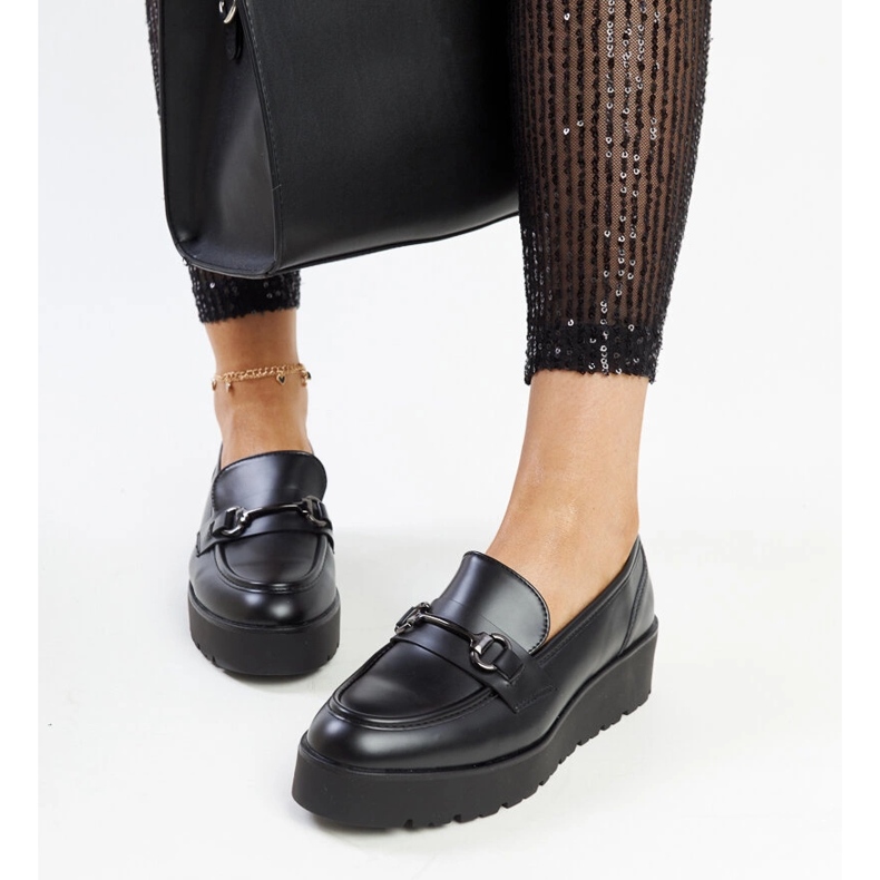 Mocasines cuña Oili negro 1