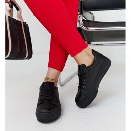 Zapatillas negras con suela gruesa Ruta negro 4