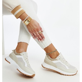 Deportivas plataforma beige con purpurina Evelia 1