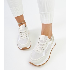 Deportivas plataforma beige con purpurina Evelia 2