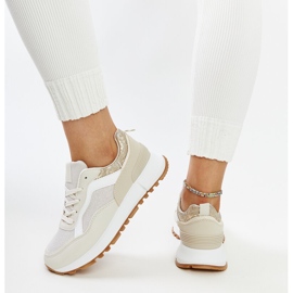 Deportivas plataforma beige con purpurina Evelia 3