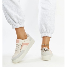 Zapatillas Walda blancas con plataforma beige 3