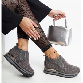 Deportivas cuña Cadelaria gris oscuro 1