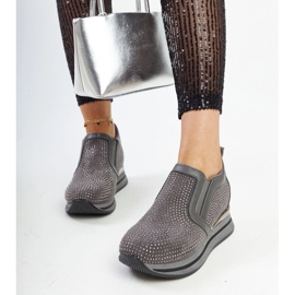 Deportivas cuña Cadelaria gris oscuro 3