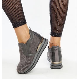 Deportivas cuña Cadelaria gris oscuro 4