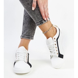 Zapatillas blancas y negras con plataforma Amala. blanco 3