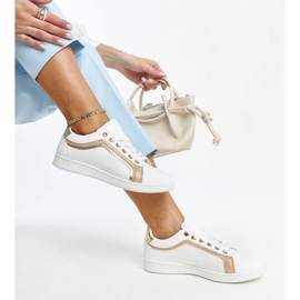 Zapatillas Amala con plataforma blancas y doradas blanco 1