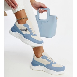 Zapatillas beige y azules con plataforma Nereida. 1 Zapatillas beige y azules con plataforma Nereida. 1