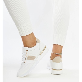 Zapatillas blancas y beige con plataforma de goma Nihad. blanco 3