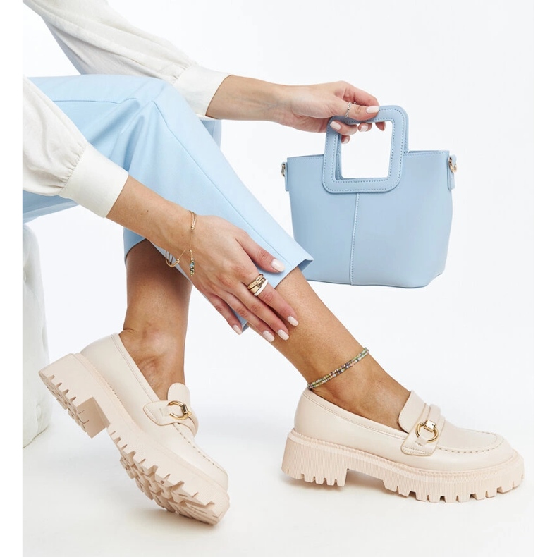 Mocasín beige con hebilla Lasima 1 Mocasín beige con hebilla Lasima 1