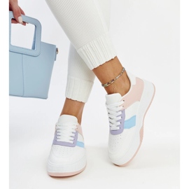 Zapatillas blancas y rosas con suela Rafida más gruesa. rosado 3