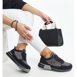 Zapatillas con plataforma en negro y gris de Sinika 1