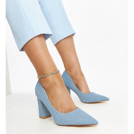 Zapatos de tacón Leea de mezclilla con tacón alto azul 1