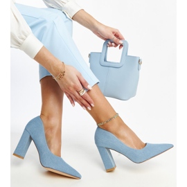 Zapatos de tacón Leea de mezclilla con tacón alto azul 2