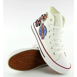 Deportivas tobilleras con piedras BL101P Blanco 4
